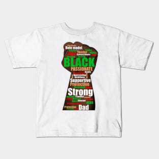 Black Dad Wordcloud Art Father s Day Tshirt African American Kids T-Shirt